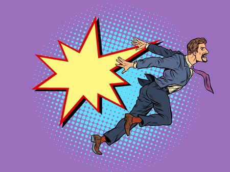 businessman falls, the concept of problems and bankruptcyのイラスト素材