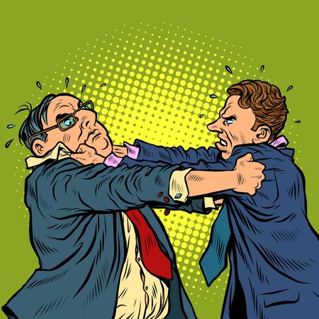 businessmen fighting, conflict competitionのイラスト素材