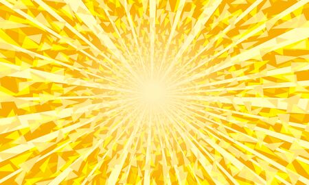 yellow background with sun rays. Pop art retro vector illustration kitsch vintage 50s 60s styleのイラスト素材
