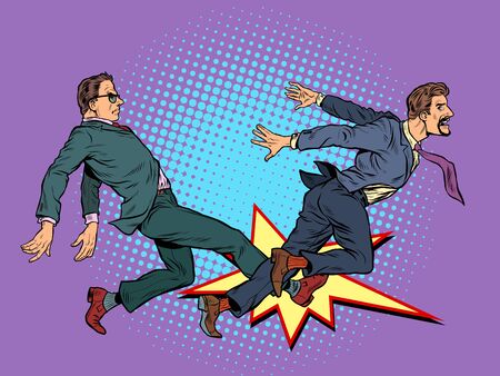 men fight competition. Pop art retro vector illustration kitsch vintage 50s 60s styleのイラスト素材