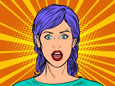 Pop art woman says retro vector illustration 50s 60s kitsch vintage styleのイラスト素材