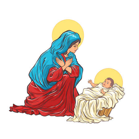 saint Mary mother of jesusのイラスト素材
