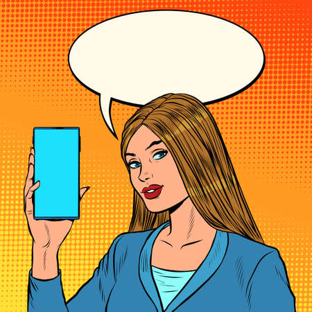 A businesswoman leads a stream on the phoneのイラスト素材