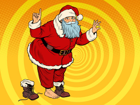Santa Claus without a boot. Christmas characterのイラスト素材