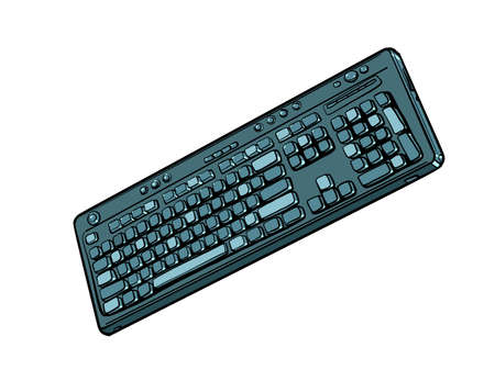 computer wireless keyboard. An accessory for a personal computer. Gamersのイラスト素材