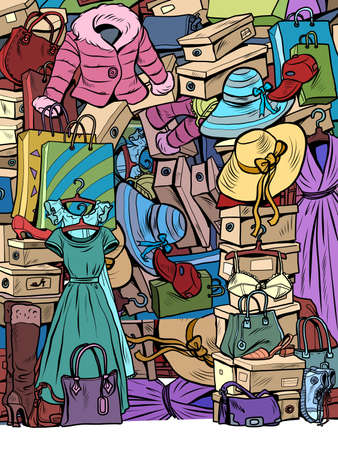women clothing, garberob Beauty and shopping. Household junkのイラスト素材