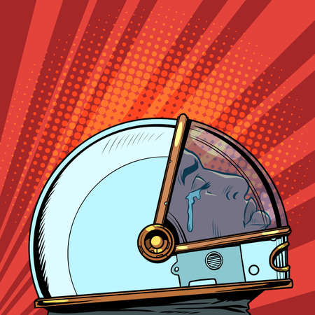 a crying black african american man, human emotions. Sad mood. an astronaut in a spacesuitのイラスト素材