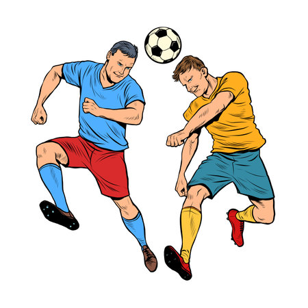 Head ball game, sports football rivalry, fight for victoryのイラスト素材