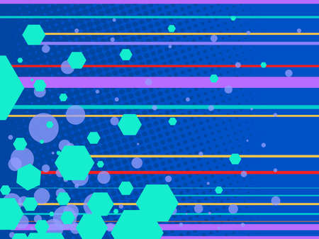 light blue with green spots abstract background 80e style, bright vintage retro illustration
