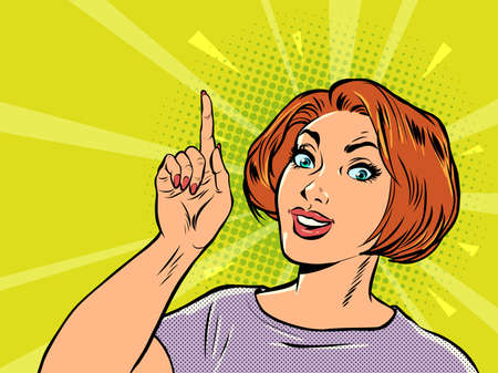 woman points finger gesture, quality recommendation, hand gesture, advertisement announcementのイラスト素材