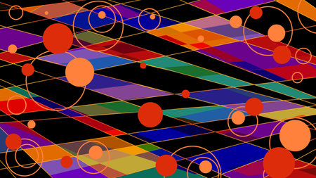 pink blue neon lines, geometric shapes, virtual space, ultraviolet light, 80s style, retro disco abstract backgroundのイラスト素材