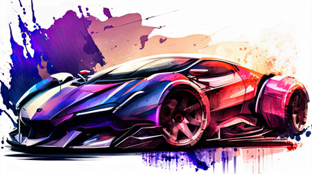 sport car illustration color background. sport car graphic design. sport car graphic designの素材