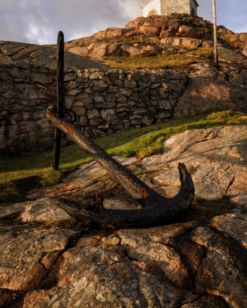 Old anchor at Lindesnes, Norway.の写真素材