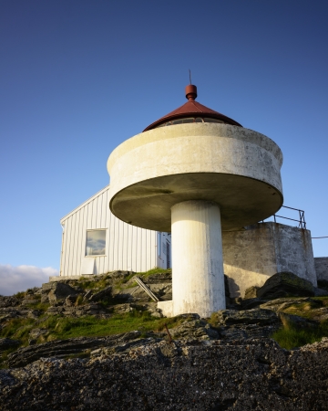 The lighthouse at Fjoeloey, Rogaland, Norway のeditorial素材