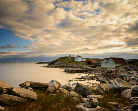 The coastline around the lighthouse , Rogaland, Norway の写真素材