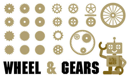 Wheel and gear of vector illustrationsのイラスト素材