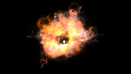 Graphics of the explosion and fire
