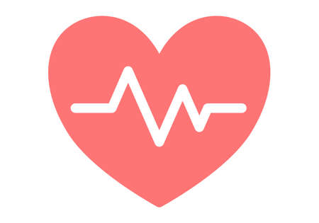 Illustration of heart and simple design of the electrocardiogram