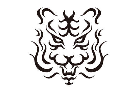 Vector illustration of the face of the tiger of simple designのイラスト素材