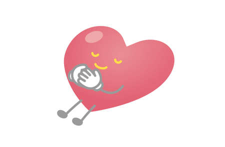 Heart character vector illustration (sleeping)のイラスト素材