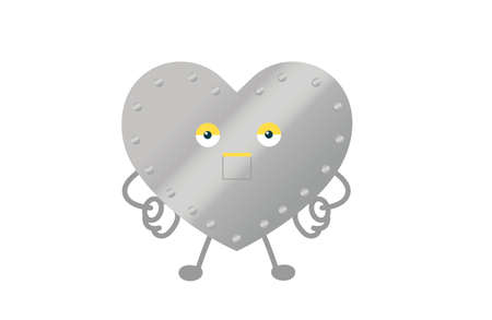 Heart character vector illustration (iron heart)のイラスト素材