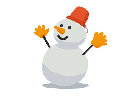 Cute snowman vector illustrationのイラスト素材
