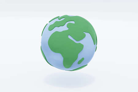 Globe Clay Art floating in the air (Europe, Africa)
