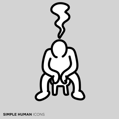 Pose illustration of simple person "Burning out"のイラスト素材