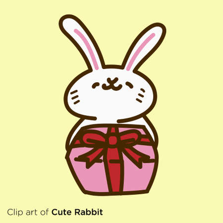 Rabbit character illustration series "Rabbit to give presents"のイラスト素材