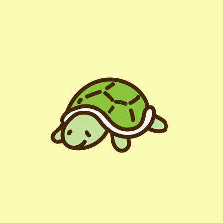 Cute illustration of walking turtleのイラスト素材