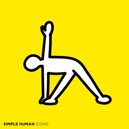 Simple human icon series "Yoga, pose to stretch your body"のイラスト素材