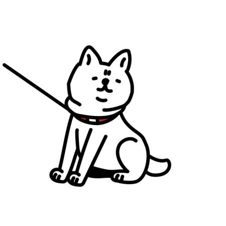 Illustration of Shiba Inu who wants to continue walkingのイラスト素材
