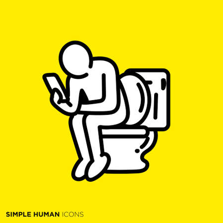 Simple human icon series "People in the toilet"のイラスト素材