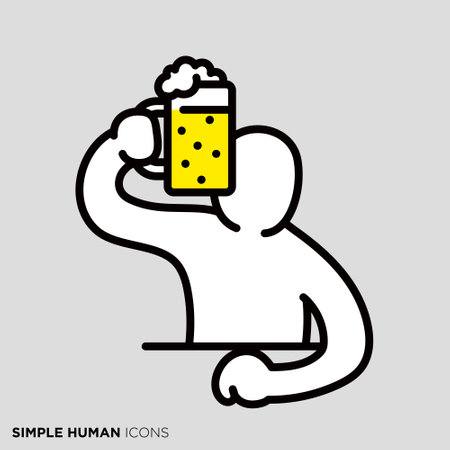 Simple human icon series "Cheers"のイラスト素材