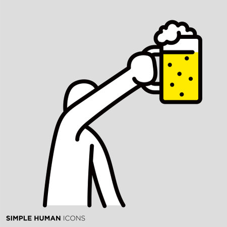 Simple human icon series "Cheers"のイラスト素材