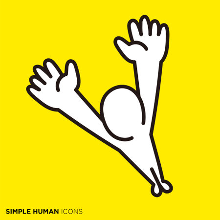 Simple human icon series, jumping personのイラスト素材