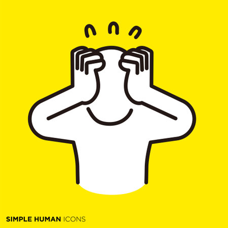 Simple human icon series, troubled personのイラスト素材