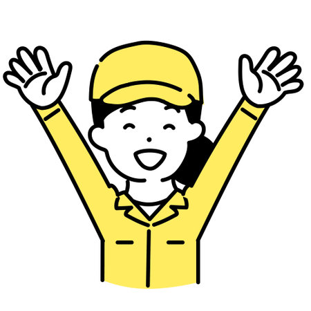 Illustration Series of Cute Person _ Women of Workers_ Happinessのイラスト素材