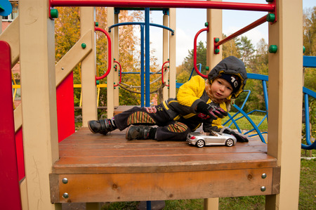 boy on the Playgroundの写真素材