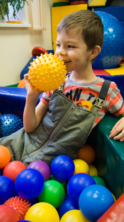 child in the playroomの写真素材