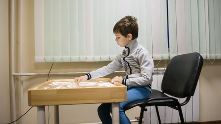 children's art therapy - sand therapyの写真素材