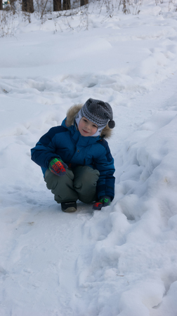 boy on the path in the Parkの写真素材