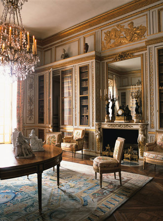 Versailles, France - 10 August 2014 : Wooden room with furniture at Versailles Palace のeditorial素材