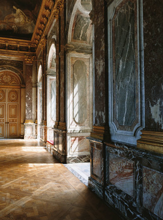 Versailles, France - 10 August 2014 : Hall of mirrors at Versailles Palace ( Chateau de Versailles ). のeditorial素材