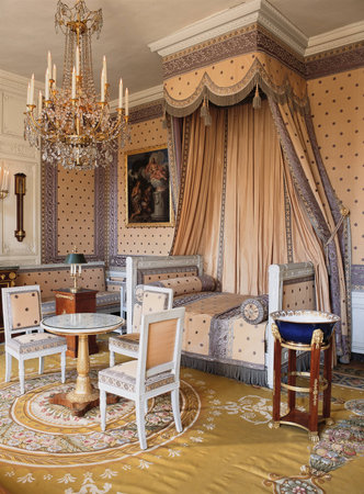 Versailles, France - 10 August 2014 : wood room with furnitures at Versailles Palace ( Chateau de Versailles ). のeditorial素材
