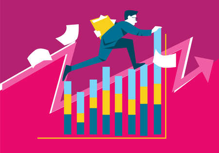 Abstract illustration concept for business, strategy and startup. Concepts can be used for web banner and printed materials.のイラスト素材