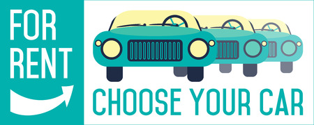 Rent a cars and trading Cars in flat design web banners elements. Rental car infographic. Web design elements.のイラスト素材