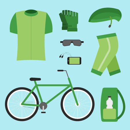 Bicycle set elementsのイラスト素材