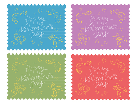 Happy Valentines Day. Congratulations to Happy Valentine. Greeting cards.のイラスト素材