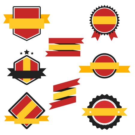 World Flags Series Spanish Flag On Tags Web Stickers Banners
